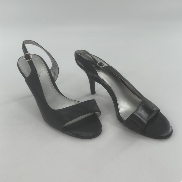Liz Claiborne Shoes - Liz Claiborne D'Orsay Slingback Pump Womens 8 M Black Open Toe‎ Heel Legacy
